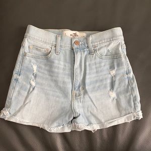 Hollister High Rise Light Wash Shorts